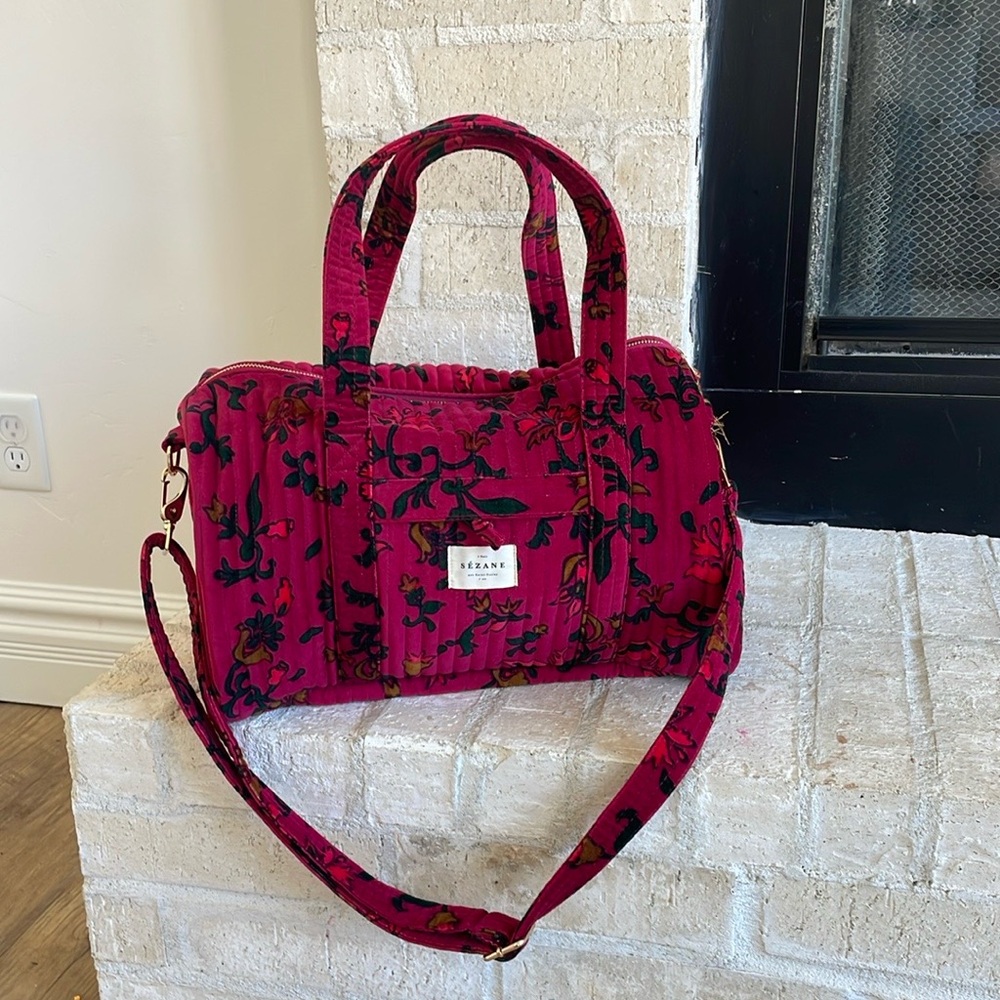 Sezane Quilted Bowling Bag - Otto print